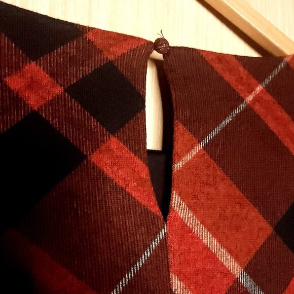 JH Womens Plus Rust Red Plaid Shift Dress 3X - Picture 6 of 7